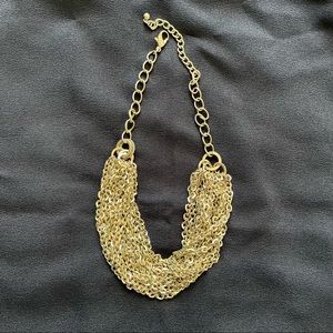 Gold chain statement necklace
